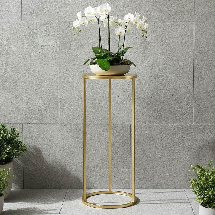 DanDiBo Blumenhocker Metall Gold Rund Blumenständer Beistelltisch 96510 Blumensäule Modern Pflanzens