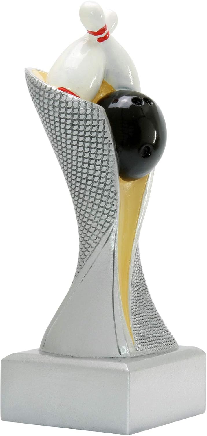 Bowling Kegeln Pokal Pokalset METZ mit Gravurplatte und Gravur Set je 1x 14, 16,5 und 19 cm, Set je