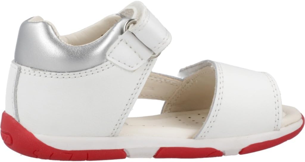 Geox Mädchen B Tapuz Girl Sandal 19 EU White Red, 19 EU White Red