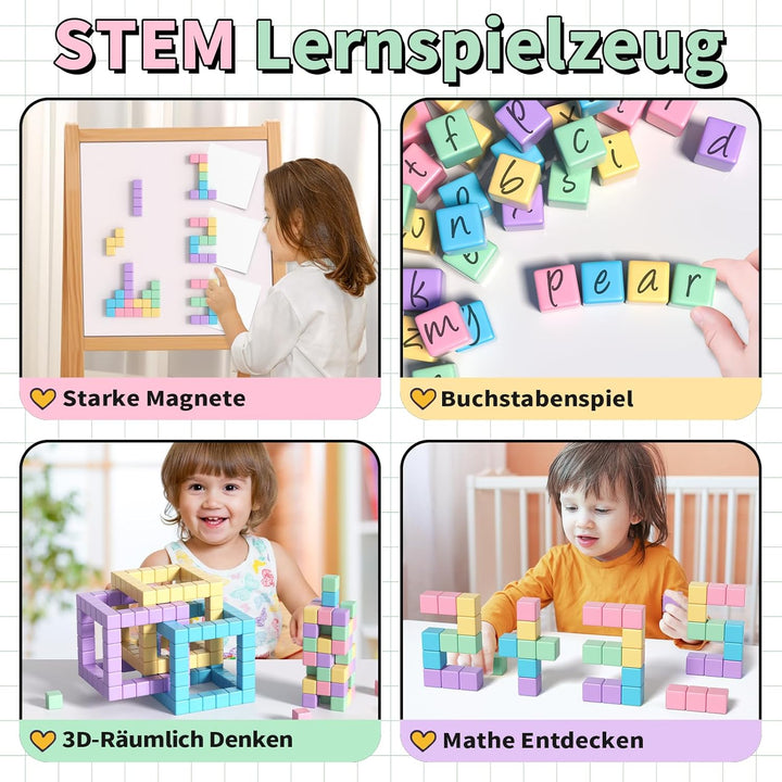 Apluses Magnetische Bausteine – Kinderspielzeug, magnetisches Bauspielzeug, Puzzlebaustein, Magnetis