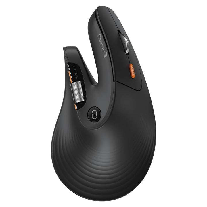 ProtoArc EM11 Pro Ergonomische Vertikale Maus mit Seitenscroll, Anpassbare Tasten, 2*Bluetooth + 2,4