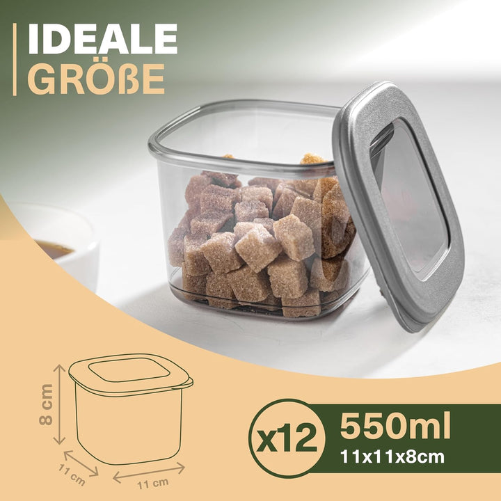 Viwares Vorratsdosen mit Deckel Luftdicht| 12er Vorratsbehälter Set | BPA-FREI | Zur Müsli Mehl und