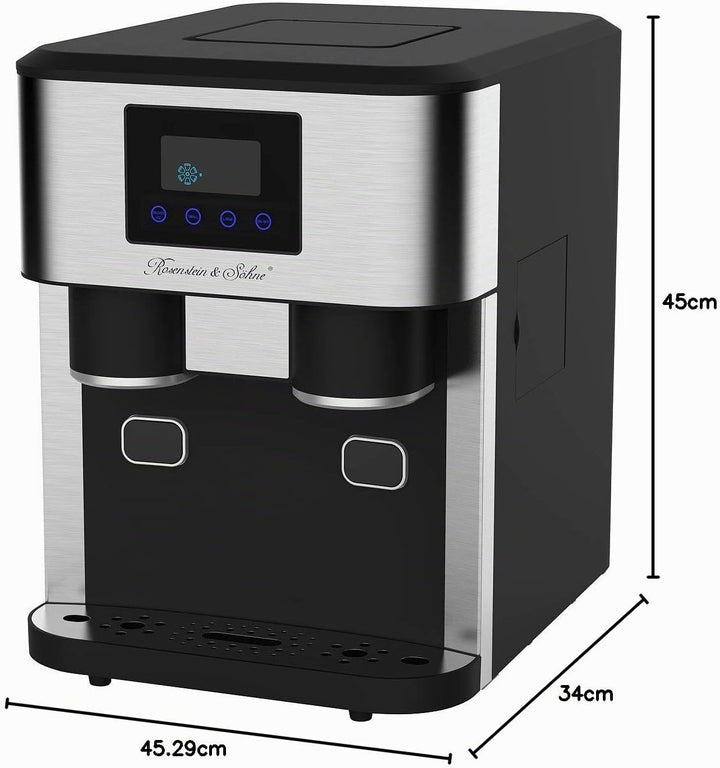 Rosenstein &amp; Söhne Crushed Ice Maschine: Profi-Eiswürfelmaschine mit Crushed Ice &amp; Kaltwasser, XXL-T