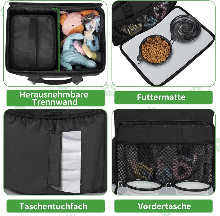 OUUTMEE 25L Hunde Leckerlitasche mit Schulterriemen Futterbeutel Hund Ldeal für Wochenendausflüge Hu