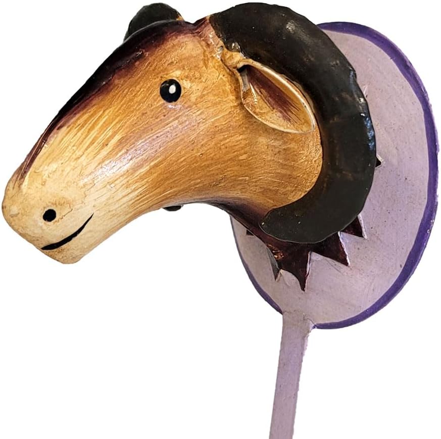 Pape Kunstgewerbe 7 Bunte Wandhaken Wildtiere Safari aus Metall handbemalt je ca 16 x 9 cm. Kleiderh