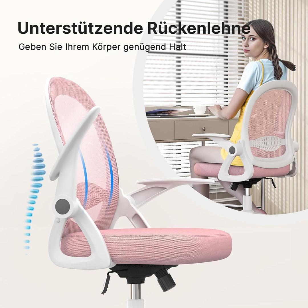 naspaluro Bürostuhl, Ergonomischer Schreibtischstuhl mit Atmungsaktiv Netzbespannung, Hochklappbare