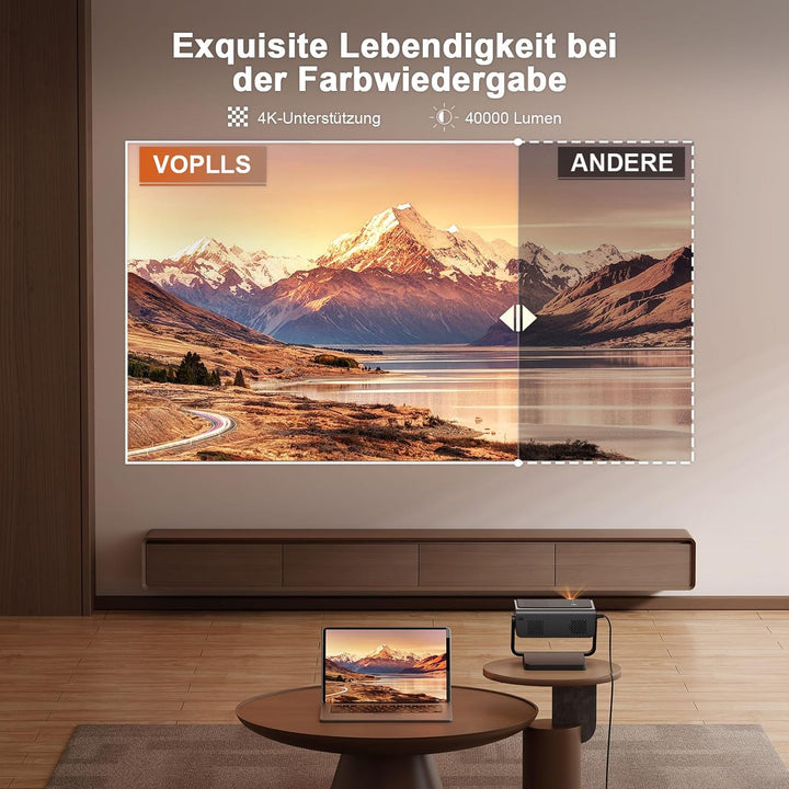 Smart Beamer 4K【Netflix-Fähig &amp; Dolby Audio】 Auto Fokus/6D Trapezkorrektur Beamer Full HD 1080P, VOP