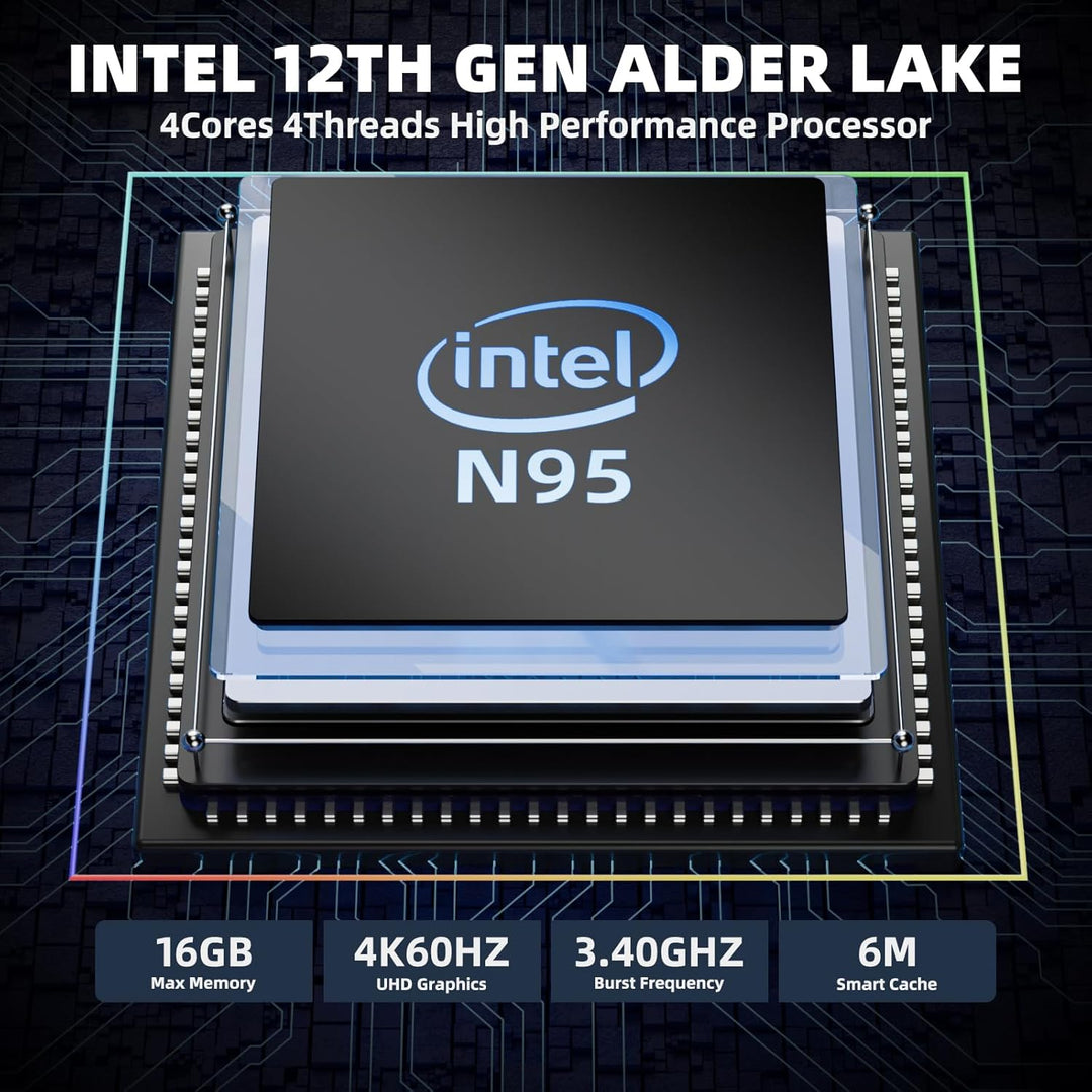 DreamQuest Mini PC Windows 11 Pro vorinstalliert Intel 12.Gen N95(bis zu 3,4GHz) 32GB DDR4 RAM 1TB M