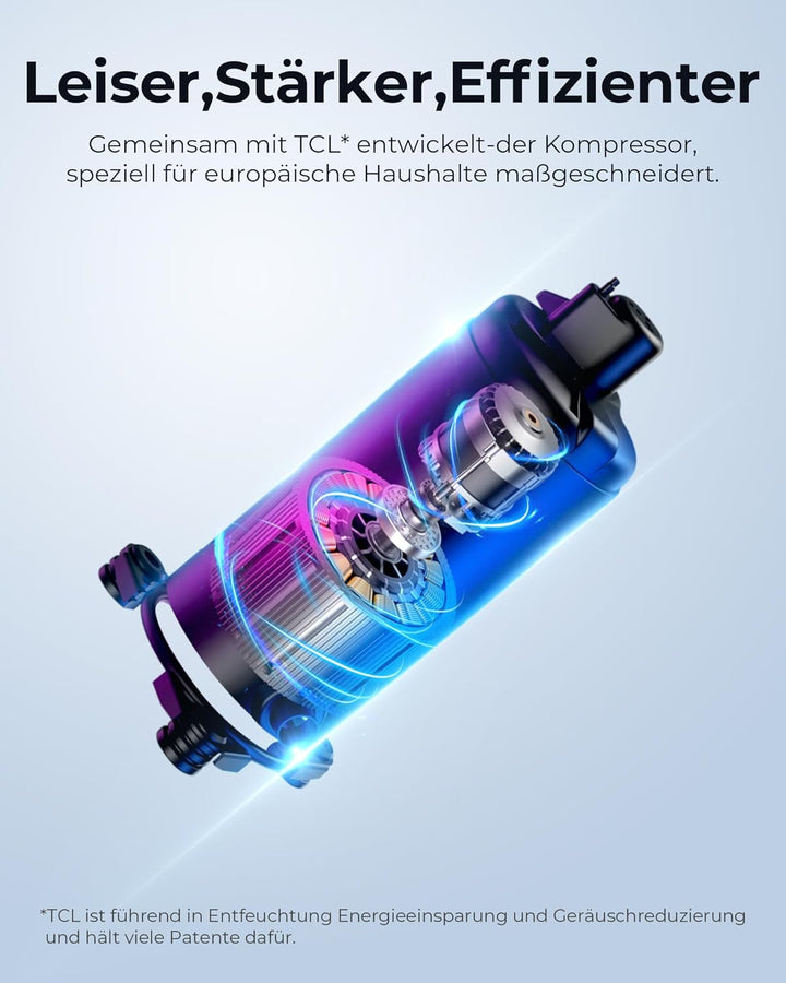 Newentor Bdpt. 12L Luftentfeuchter Elektrisch Keller 35dB, Entfeuchter Elektrisch Keller mit Ablaufs