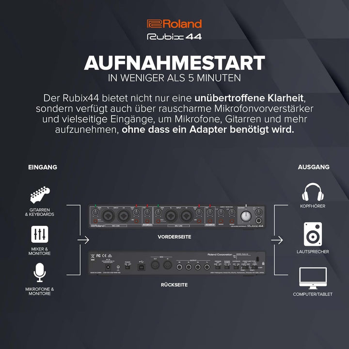 Roland RUBIX44 4-In/4-Out High-Resolution Audio-Interface - Die Hi-Res-Lösung für Homestudio-Produze