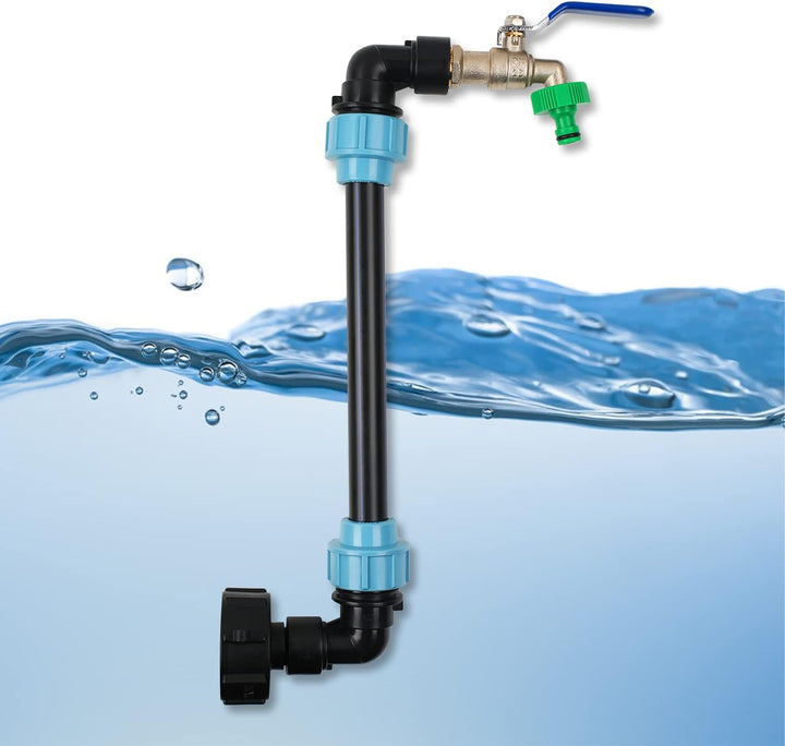 STEEIRO IBC Schwanenhals 3/4" Auslaufhahn,IBC Adapter Tank Ventil Auslaufhahn Wasserhahn für Regenwa
