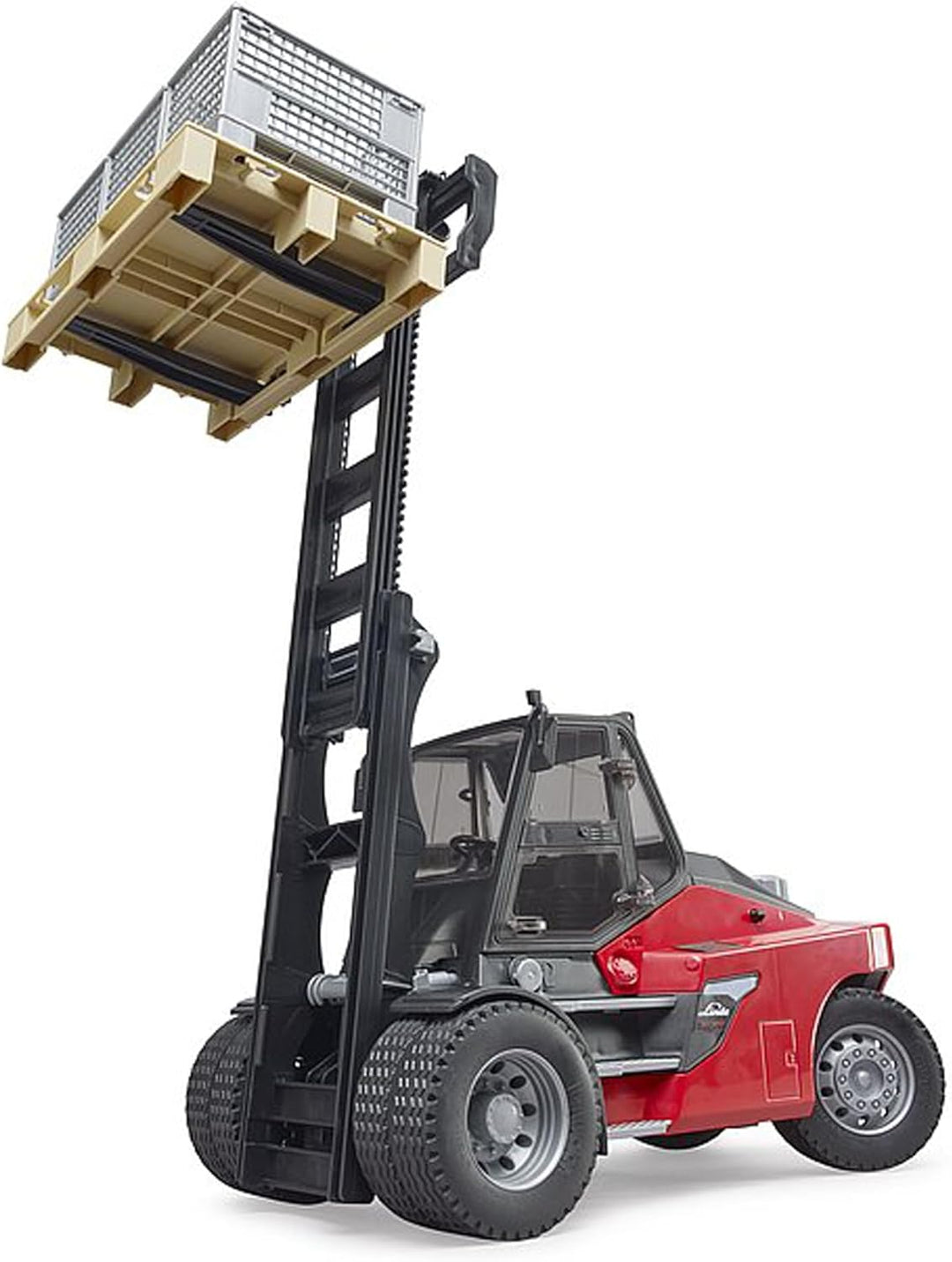 bruder 02513 - Linde HT160S Stapler mit Platte & 3 Gitterboxen - 1:16 Gabelstapler Fahrzeug Versand