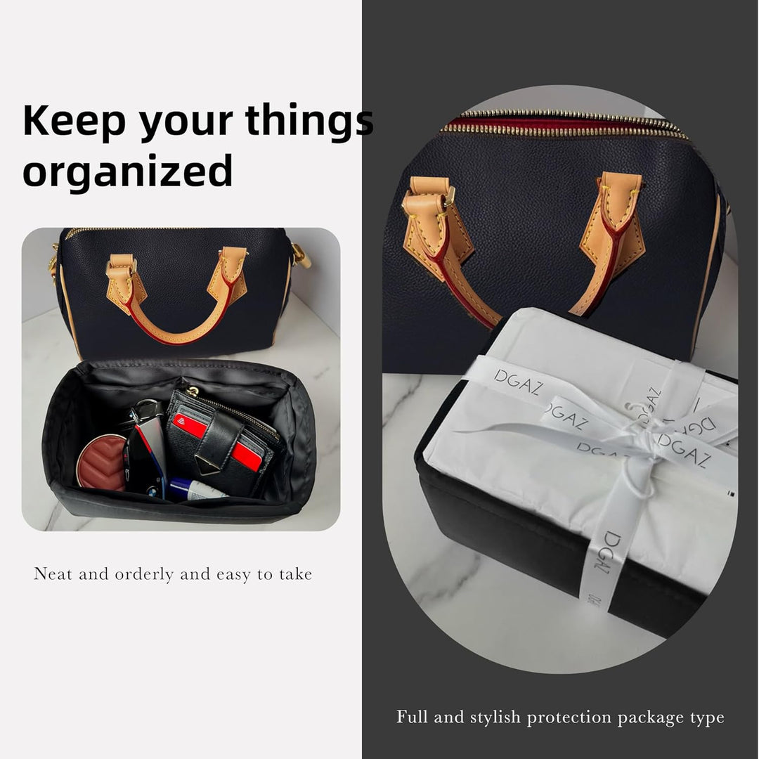 DGAZ Handtaschen Organizer Einsatz, Seide Handtaschenorganisator für LV Speedy Nano/20/25/30/35/40/4