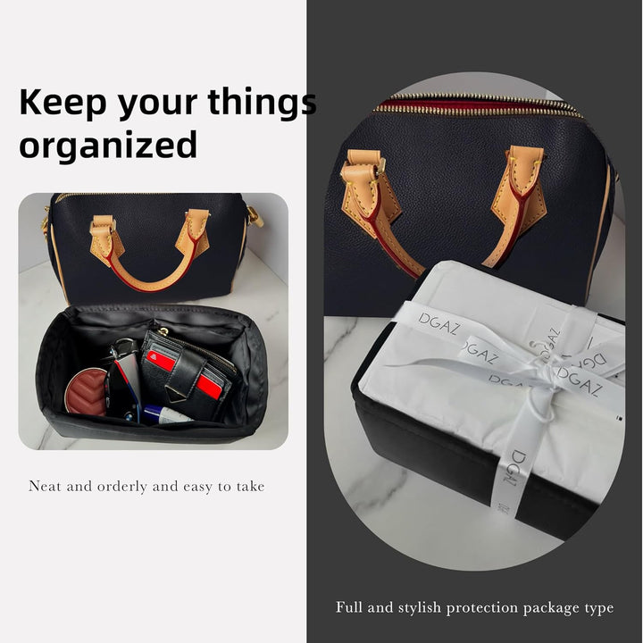 DGAZ Handtaschen Organizer Einsatz, Seide Handtaschenorganisator für LV Speedy Nano/20/25/30/35/40/4