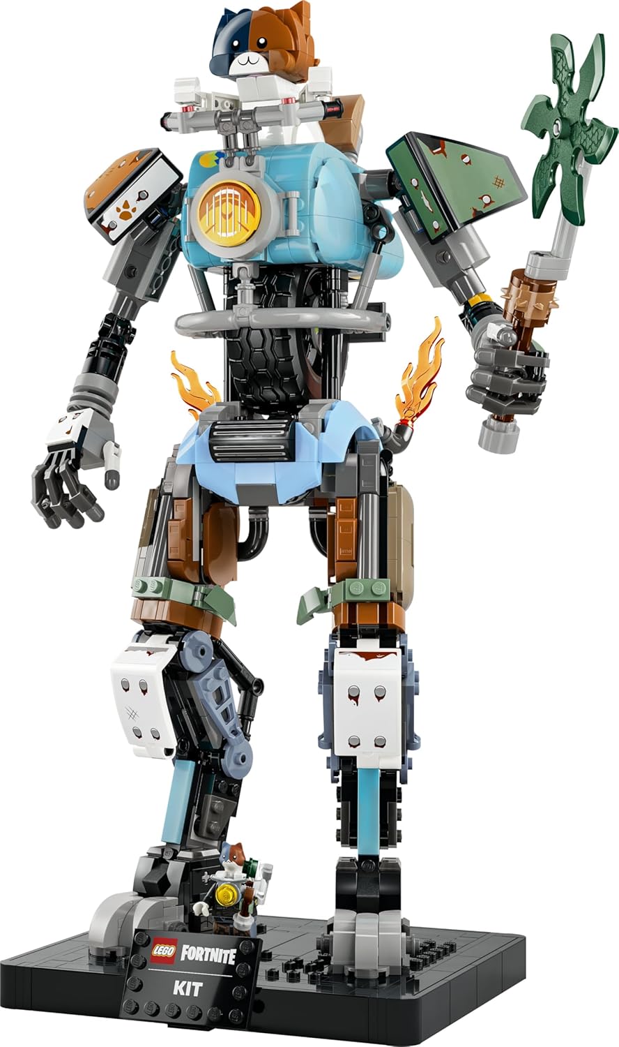 LEGO Fortnite KIT - Interaktive Figur mit Power Klaue Spitzhacke und drehendem Rad - Zimmerdeko für