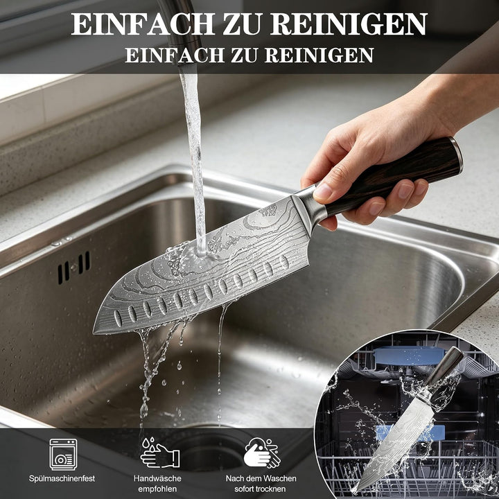 4-teilig Messerset, Carbon Rostfreier Spezialstahl, Ultra Scharf, Profi Allzweck Küchenmesserset mit
