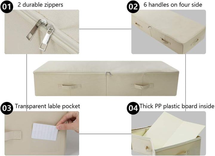 Grosses Format Unterbett Aufbewahrungsbox mit Deckel – Unterbett Schuhe Aufbewahrungsbox für Kleidun
