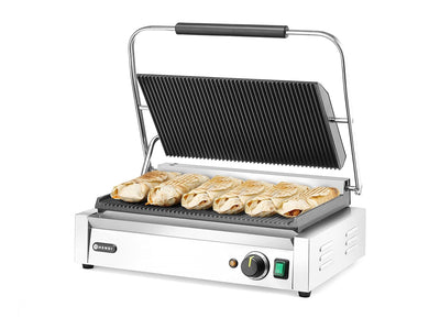 HENDI Kontaktgrill XL, Panini-, sandwich- & Kontaktgrill, Regelbar bis max. 300°C, 230V, 2700W, 548x