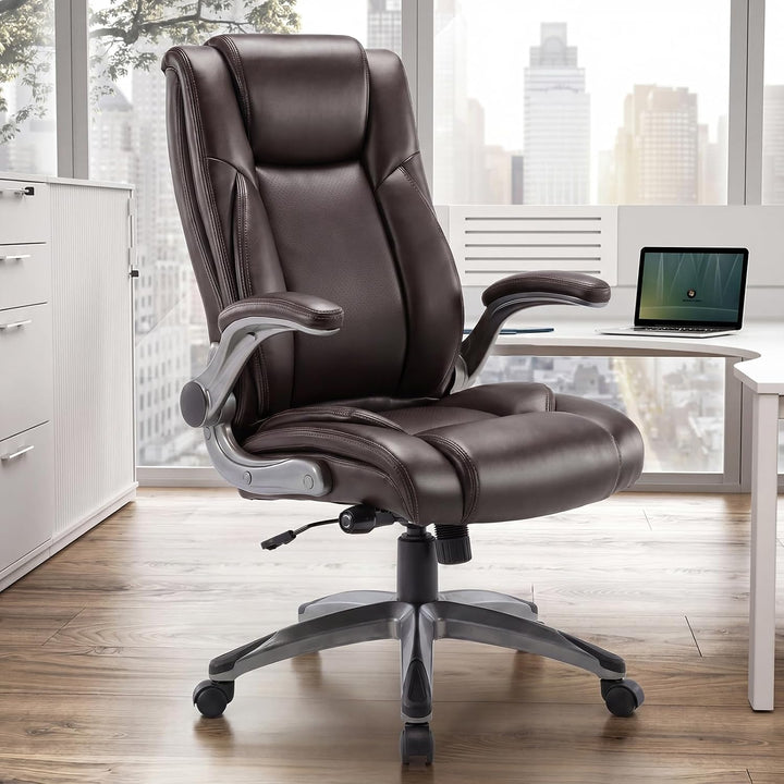 COLAMY Bürostuhl Ergonomisch, Chefsessel mit Hoher Rückenlehne, Ergonomischer 360° Drehstuhl für Bür