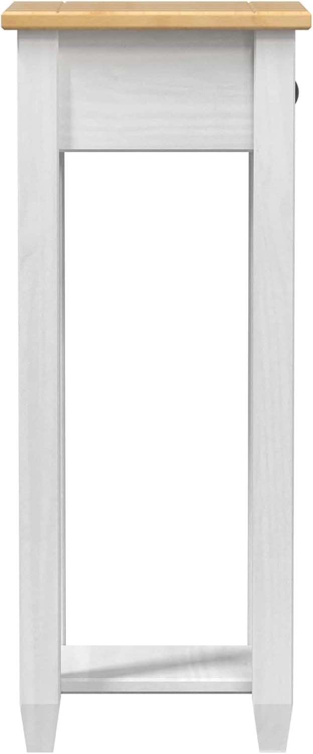 vidaXL Pflanzenständer Weiss 30 x 30 x 73 cm Massives Kiefernholz, Weiss