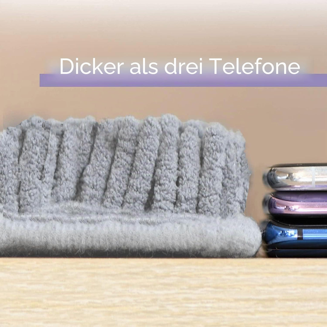 Badematte Set 3 teilig Light Grey, rutschfeste Chenille Badteppiche, Waschbar &amp; Minimalistisch Badvo