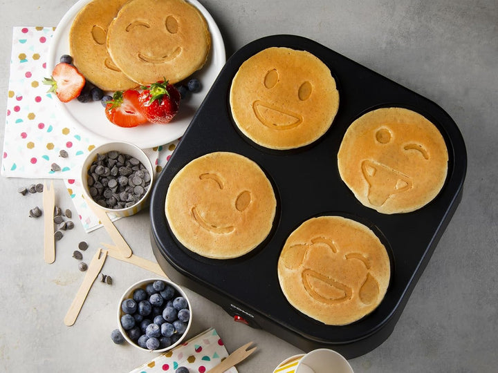 DOMO PANCAKE MAKER EMOJI Pancake-Maker Antihaftbeschichtung Schwarz