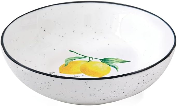 Easy Life Suppenteller AMALFI ZITRONEN rund weiss gelb D. 18cm aus Porzellan