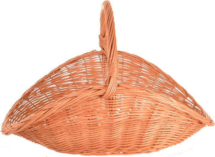 Kaminholzkorb aus Weide 70 x 44 cm – Handgefertigte Holz- & Dekokörbe mit Griff – Kamin Holzkorb Nat