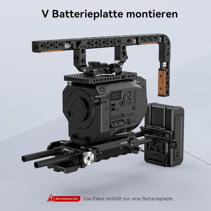 SMALLRIG V Mount Batterieplatte Battery Plate mit Dual 15mm Rod Clamp, Kompatibel Moman für ZGCINE f
