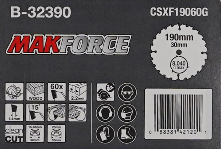 Makita B-32390 MAKFORCE Saegeb. 190x30x60Z, 190mm x 30mm