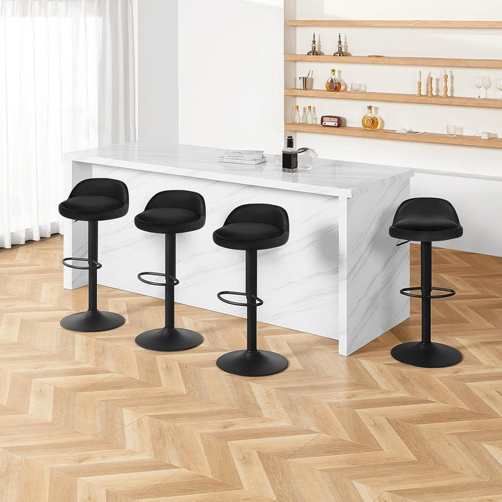 EUGAD Barhocker 4er Set 360° Drehstuhl Barstuhl mit Rückenlehne Fussstütze 120kg belastbar höhenvers