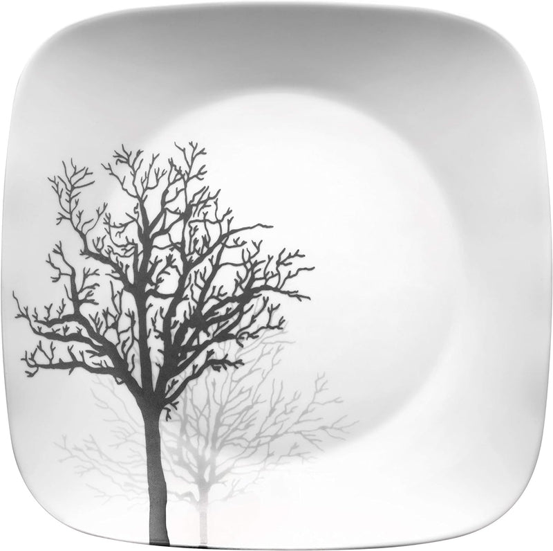 Corelle 18-piece Dinner Set, Timber Shadows, Black and White for 6, Chip Resistant Dinnerware, inclu