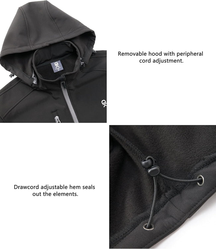 Little Donkey Andy Softshelljacke für Damen mit abnehmbarer Kapuze, Fleecefutter und Wasserabweisend
