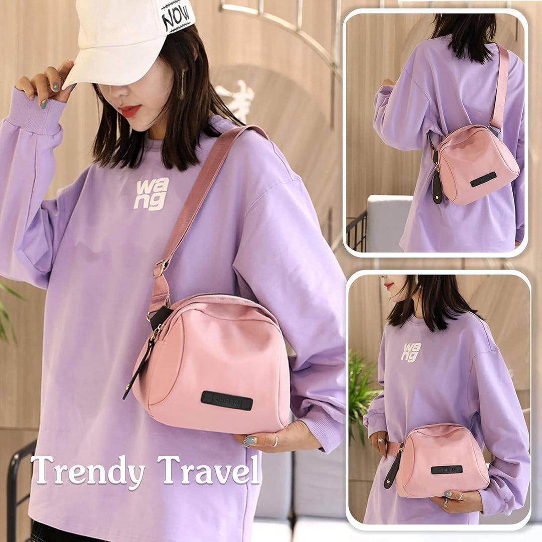 PORRASSO Damen Umhängetasche Casual Schultertasche Mädchen Gürteltasche Leicht Bauchtasche für Arbei