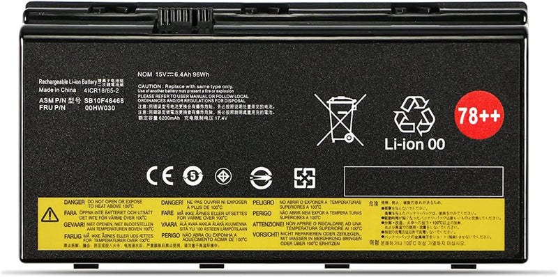 78++ 78+ 00HW030 SB10F46468 01AV451 4X50K14092 5B10W13950 Laptop Akku kompatibel mit Lenovo ThinkPad