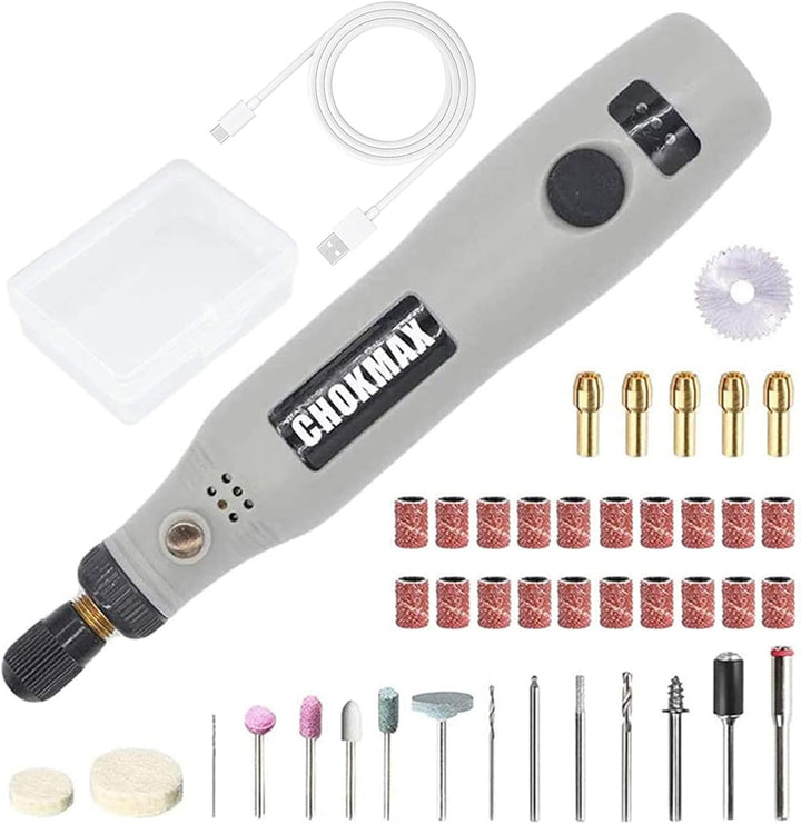 CHOKMAX Mini Multifunktionswerkzeug, 3.7V Li-ion Mini Rotary Multi-Tool Kit mit variabler Geschwindi