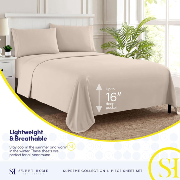 Sweet Home Collection, Fadenzahl 2030, weiche ägyptische Qualität, gebürstete Mikrofaser Laken – Lux