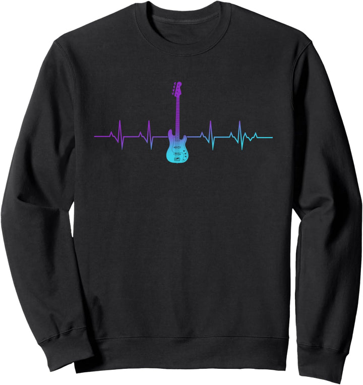 Bassist Rock Musik Bassspieler Herzschlag Bass Gitarre Sweatshirt