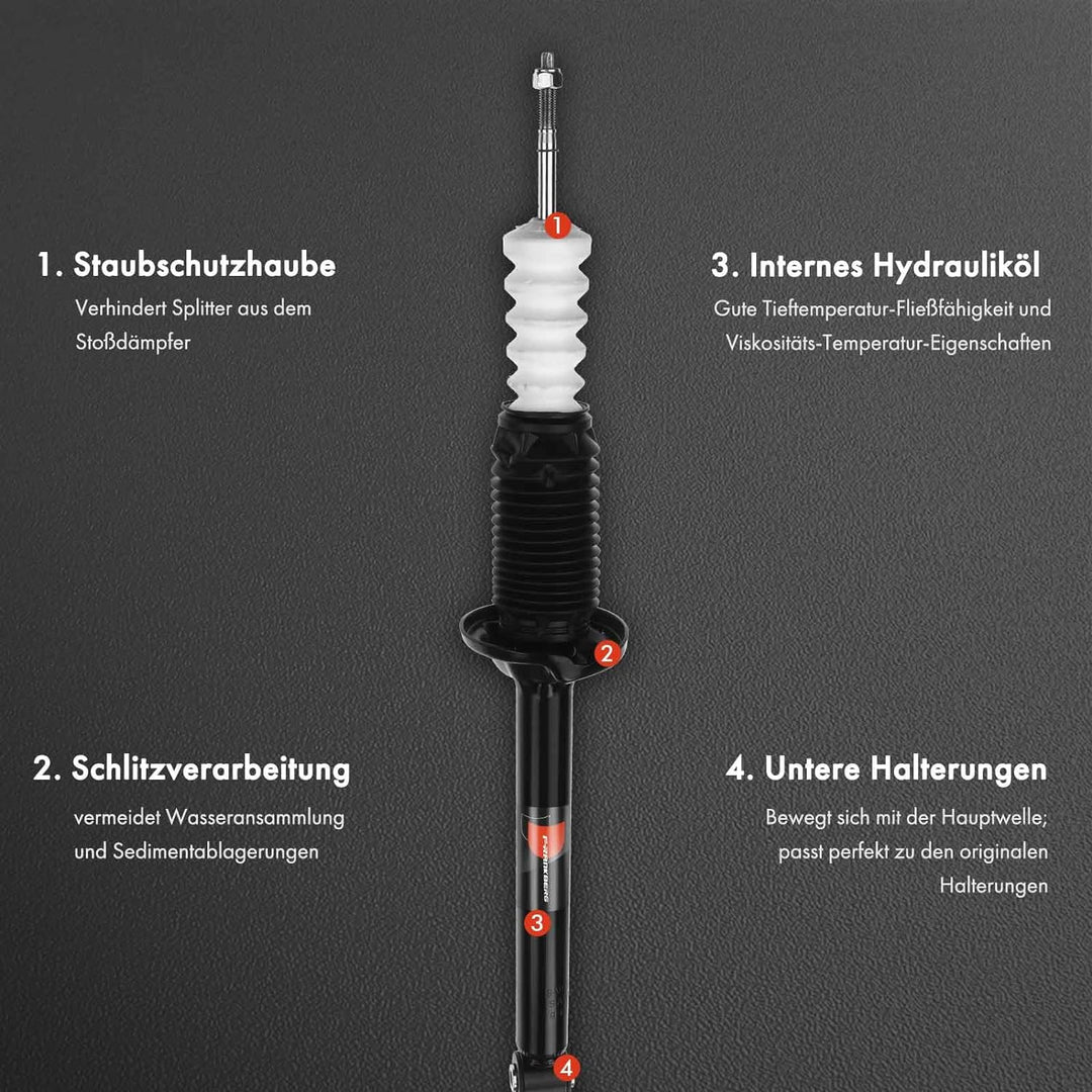 Frankberg 2x Stossdämpfer Gasdruck Hinterachse Kompatibel mit 121 III JASM JBSM 1998-2003 Fiesta JA