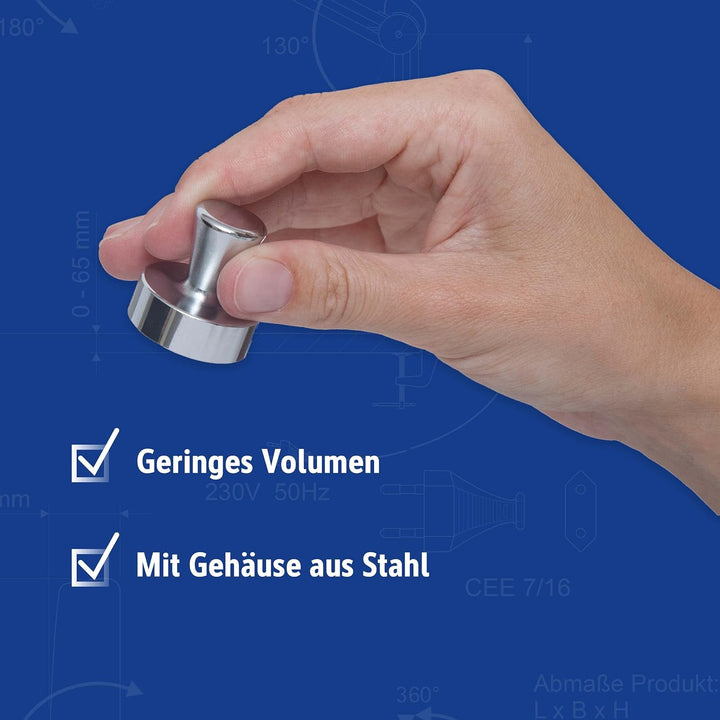 MAUL Neodym Kegelmagnet Ø32x33mm (2 Stück) | Magnete mit hoher Haftkraft für Magnettafel, Whiteboard
