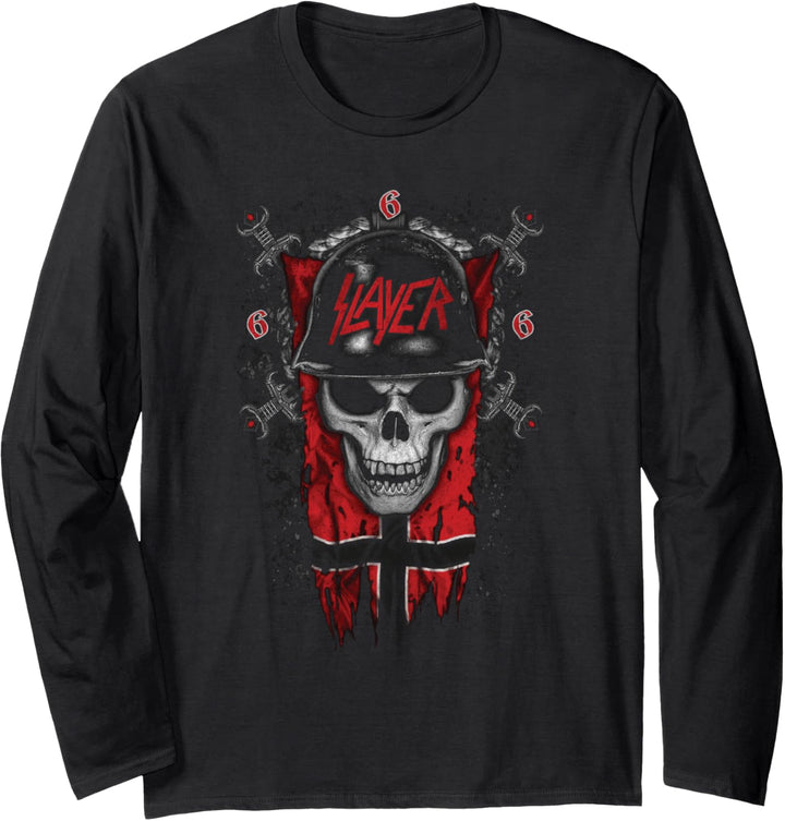 Slayer - Banner Skull Langarmshirt