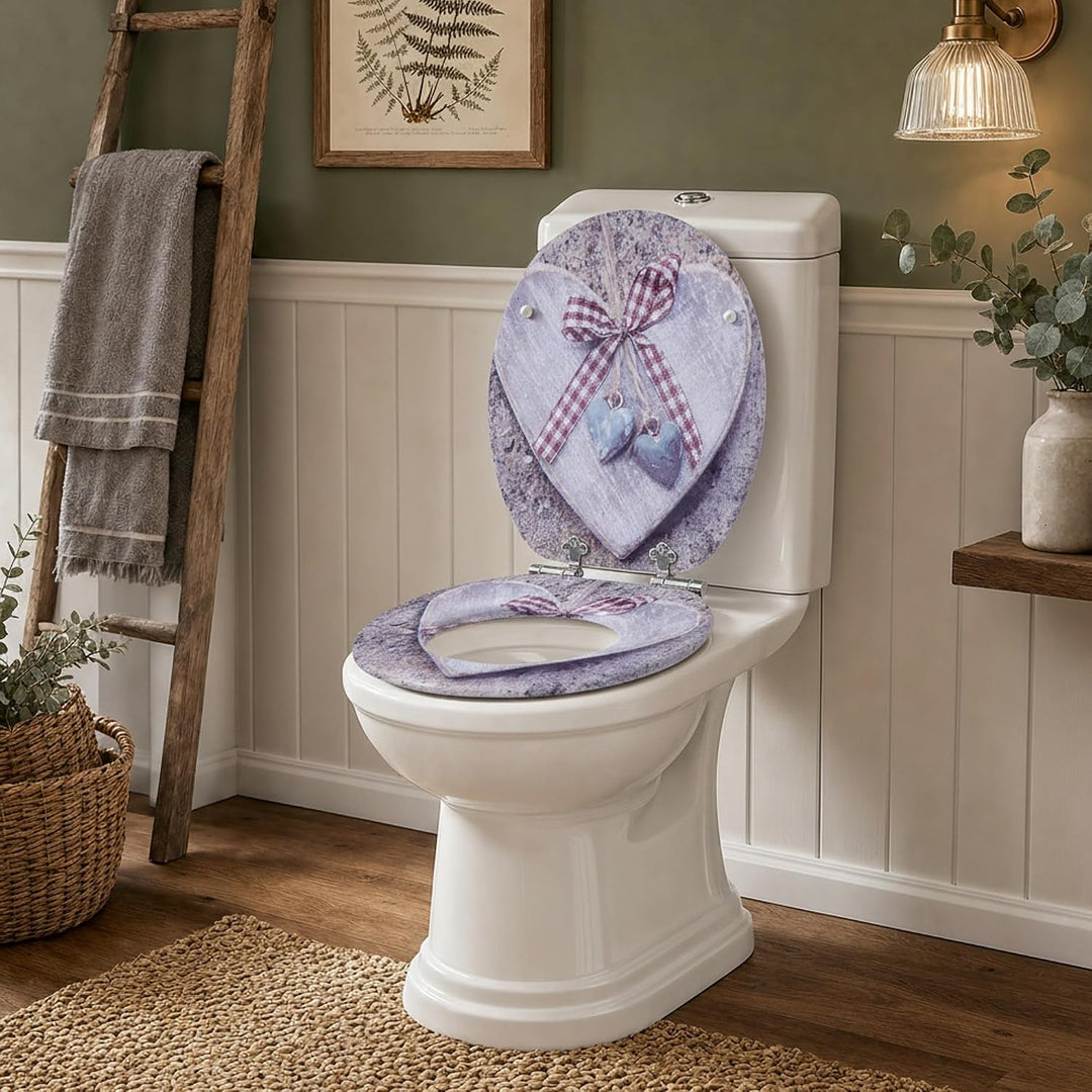 SINOBATH Premium WC Sitz mit Absenkautomatik – hochwertige Toilettendeckel aus Holz, viele bunte Mot
