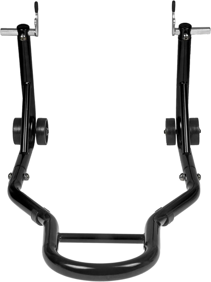 Motorradständer/Montageständer Parzini Strada hinten/Hinterrad, V-förmiger Adapter, schwarz, gummier