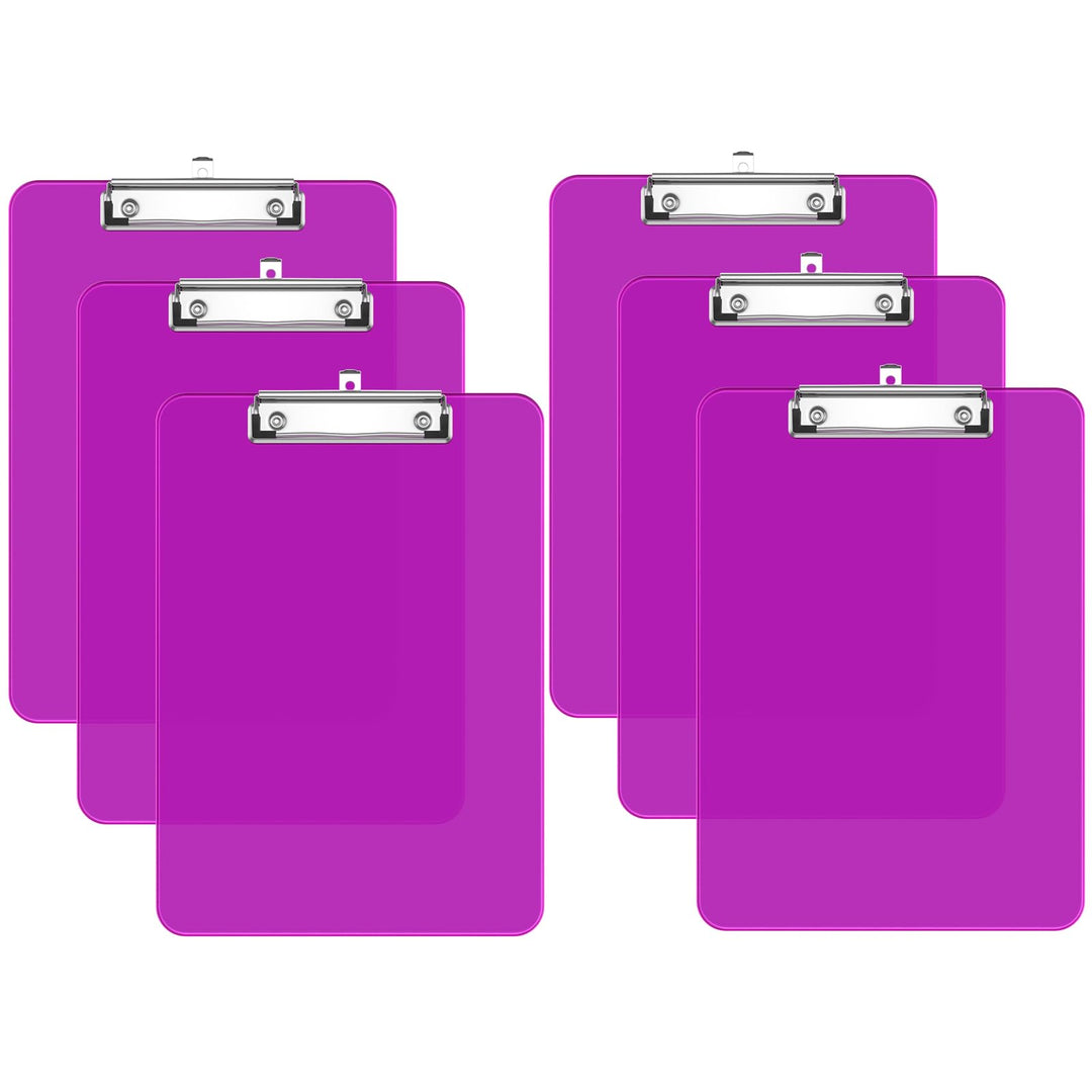 Kunststoff-Klemmbrett 6er-Set, Standard A4 Letter Size Klemmbretter für Studenten, Büro und Frauen,