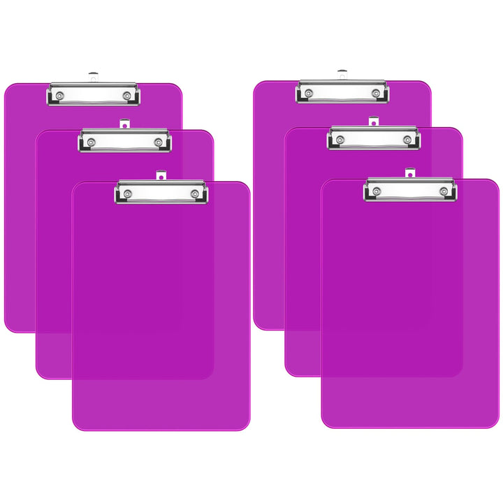 Kunststoff-Klemmbrett 6er-Set, Standard A4 Letter Size Klemmbretter für Studenten, Büro und Frauen,