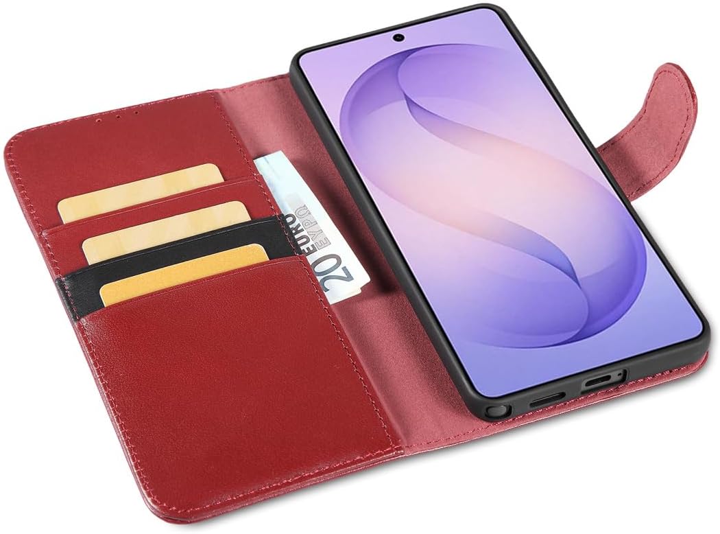 LENSUN Echtleder Hülle für Samsung Galaxy S26 Ultra 5G, Handyhülle Echtes Leder [RFID Schutz][Magnet