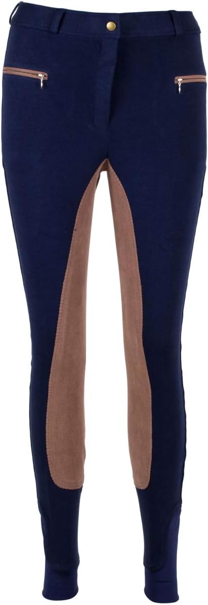 RL24 Damen Reithose Vollbesatz Flex BASICLINE 40 Dunkelblau/Hellbraun, 40 Dunkelblau/Hellbraun