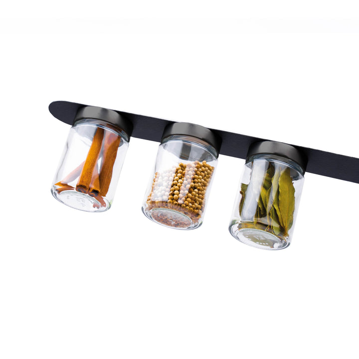 silwy® Feinkost-Magnetgläser 3er Set CLASSY mit integrierten Magneten und inkl. einer Metall-Leiste