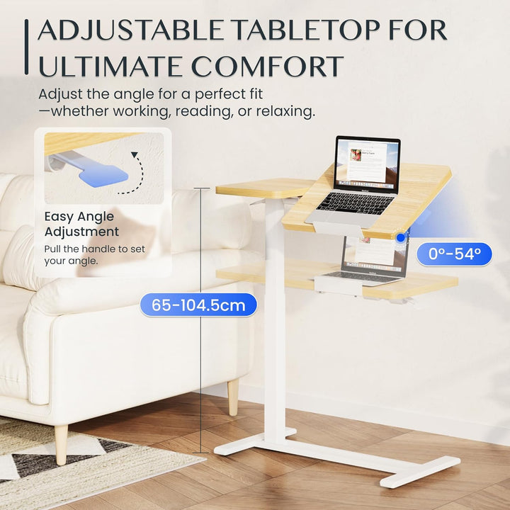 FLEXISPOT Beistelltisch - Flexibler Laptoptisch und Betttisch mit neigbarer Tischplatte, höhenverste