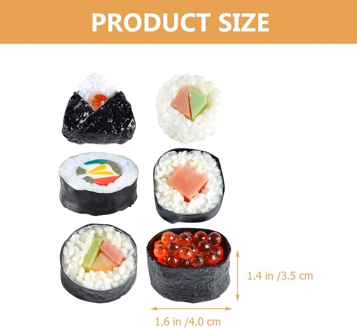 Garneck 12 STK Sushi-Simulation Puppenhaus Essen Miniatur Falsches Lachs-Sushi Künstliches Sashimi L